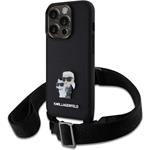 Karl Lagerfeld Saffiano Crossbody Popruh Metal Karl and Choupette kryt iPhone 15 Pro čierny 57983116653