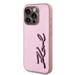 Karl Lagerfeld Wrinkled PU Signature Logo kryt iPhone 15 Pro Max ružový 57983120318