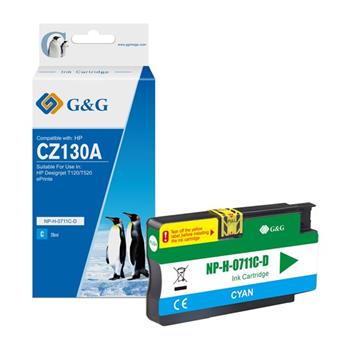 kazeta G&G pre HP CZ130A(HP 711) Desingnjet T120 / T520 (29ml/C) NP-H-0711C(HP711 with chip wi