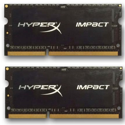 KINGSTON 16GB 1600MHz DDR3L CL9 SODIMM (Kit of 2) 1.35V HyperX Impact Black HX316LS9IBK2/16