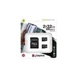 Kingston 32GB micSDHC Canvas Select Plus 100R A1 C10 - 2 ks +  SD adaptér SDCS2/32GB-2P1A