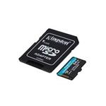 KINGSTON 64GB microSDHC Canvas Go! Plus 170R/100W U3 UHS-I V30 Card + SD Adapter SDCG3/64GB
