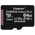 Kingston 64GB micSDXC Canvas Select Plus 100R A1 C10 - 1 ks SDCS2/64GBSP
