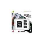 Kingston 64GB micSDXC Canvas Select Plus 100R A1 C10 - 3 ks + SD adaptér SDCS2/64GB-3P1A