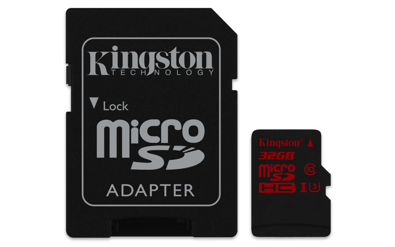 Kingston Micro Secure Digital Card, 32GB, micro SDHC, SDCA3/32GB, UHS-I U3, s adaptérom