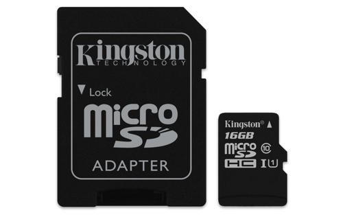 Kingston pamäťová karta Canvas Select, 16GB, micro SDHC, SDCS/16GB, UHS-I U1 (Class 10), s adaptéro