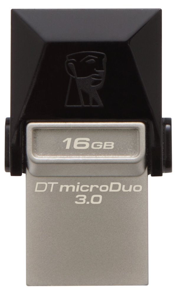 Kingston USB flash disk OTG, 3.0/Micro, 16GB, DataTraveler microDuo, čierny, strieborný, DTDUO3/16G DTDUO3/16GB