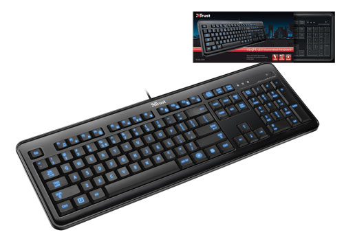 Klávesnica Trust eLight LED Illuminated Keyboard CZ 17375