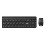 Klávesnice C-TECH Quallis WLKMC-05, bezdrátový combo set s myší, černý, USB, CZ/SK WLKMC-05B