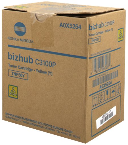 Konica Minolta originál toner A0X5254, yellow, 5000/4700str., TNP-50Y, Konica Minolta Bizhub C3100P