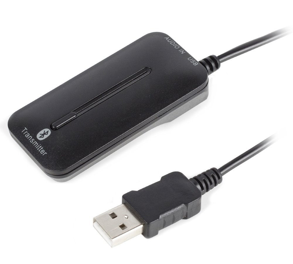 KÖNIG audio vysílač k audiosystému nebo TV (Transmitter)/ Bluetooth/ Toslink zásuvka/ USB/ černý CSBTTRNSM200