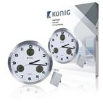König KN-CL30N - Meteorologická Stanice/Nástěnné Hodiny vnitřní a venkovní Bílá/Stříbrná