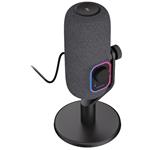 Krux mikrofon Empy / stolní mikrofon / RGB / 4 směrové charakteristiky / 3,5mm jack / USB-C / ARGB / černý KRXC017