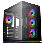 Krux skříň Atron / ATX / 4x120 mm PWM ARGB fan / USB 2.0 / USB 3.0 / USB-C / panoramatická / černá KRXD017