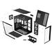 Krux skříň Empero / ATX / 4x120 mm ARBG fans / 2xUSB 2.0 / USB-C / panoramatická / černá KRXD010