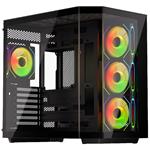 Krux skříň Empero / ATX / 4x120 mm ARBG fans / 2xUSB 2.0 / USB-C / panoramatická / černá KRXD010