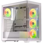 Krux skříň Exo / ATX / 4x120mm RBG fan / 2xUSB 2.0 / USB-C / tvrzené sklo / bílá KRXD009