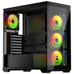 Krux skříň Exo / ATX / 4x120mm RBG fan / 2xUSB 2.0 / USB-C / tvrzené sklo / černá KRXD004