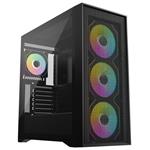 Krux skříň Vox / ATX / 3x140mm a 1x120 mm ARGB fan / USB 2.0 / USB 3.0 / USB-C / tvrzené sklo / černá KRXD016