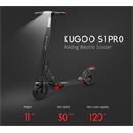 Kugoo S1 PRO elektro koloběžka, 3 režimy rychlosti, blinkry, poloperforovaná kola, větší kapacita, dojezd až KGS1PRO-BK