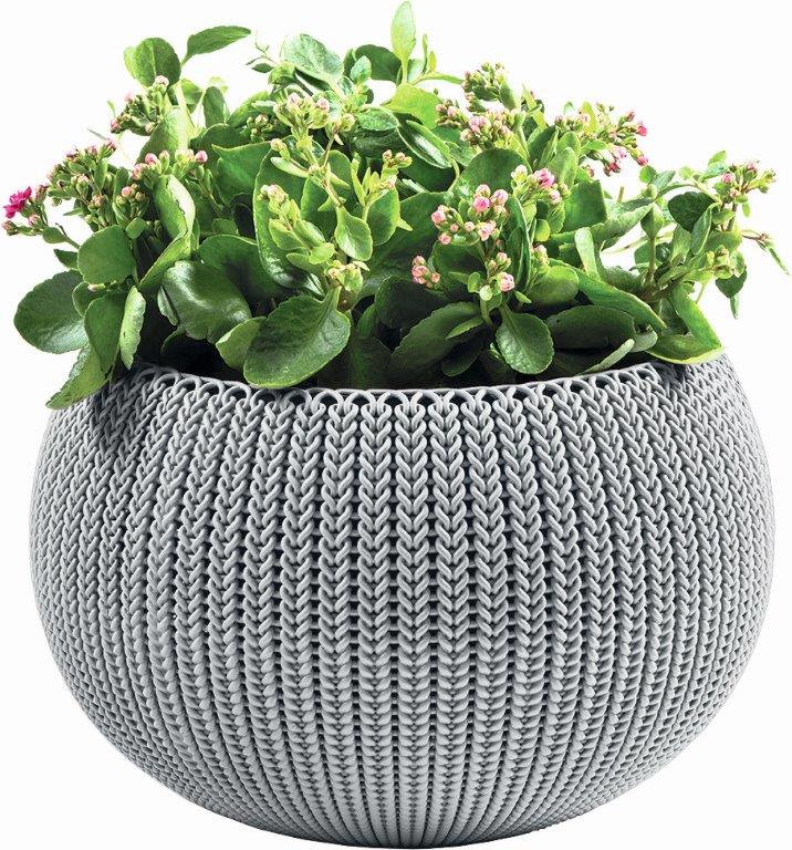 Kvetináč Keter COZY M závesný Cloudy grey 229541