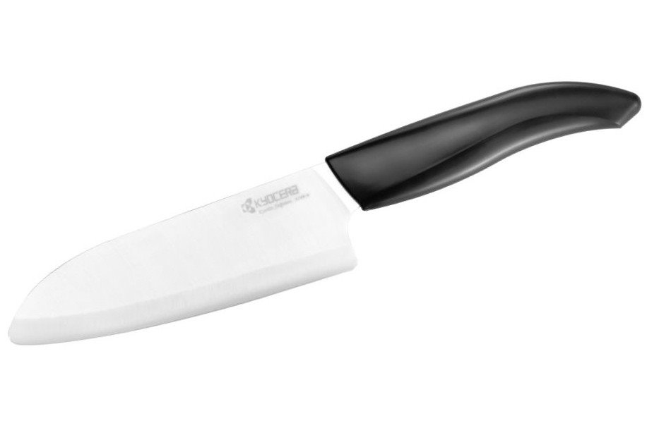 KYOCERA keramický nůž s bílou čepelí/ 14 cm dlouhá čepel/ černá plastová rukojeť FK-140WH-BK