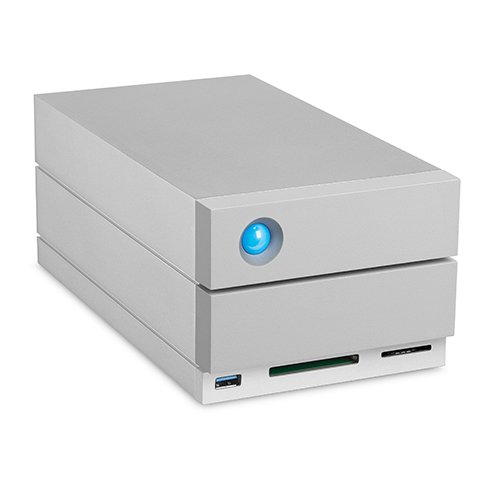 LaCie 2big Dock 8TB HDD / Externí / 2x ThunderBolt 3 / 1x USB Type-C / 1x DP / SD card / stříbrný STGB8000400