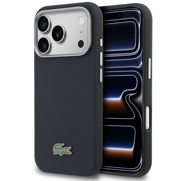 Lacoste PVC Petit Pique Semi Wrap MagSafe pre iPhone 17 Pro modrý 57983130080