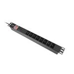 LANBERG 19" 1U 16A 2M 8X ZÁSUVKY IEC C13 ČERNÁ C20 PDU-08I-0200-C20-BK