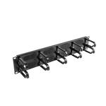Lanberg 19" CABLE MANAGEMENT BRUSH PANEL 10 RINGS TYPE B 2U BLACK AK-1204-B