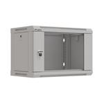 LANBERG 19" RACKOVÁ SKŘÍŇ PRO MONTÁŽ NA STĚNU 6U/540X350 (FLAT PACK) S PROSKLENÝMI DVEŘMI ŠEDÁ WF03-5306-10S