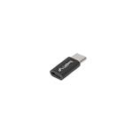 LANBERG adaptér USB-C (M) 2.0 na USB MICRO (F), černý