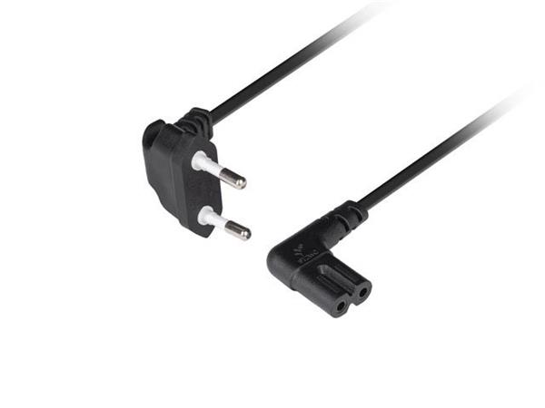 LANBERG CEE 7/16->IEC 320 C7 EURO (RADIO) NAPÁJECÍ KABEL 3M ÚHLOVÝ ENEC ČERNÝ