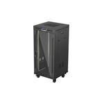 LANBERG INSTALAČNÍ RACK 19" 24U 600X600 ČERNÉ SKLENĚNÉ DVEŘE LCD (FLAT PACK) V2 FF01-6624-12BL