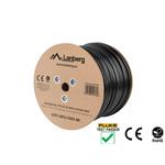 LANBERG LAN KABEL CAT.5E FTP 305M PEVNÝ VENKOVNÍ KABEL S GELOVOU VÝPLNÍ CU ČERNÝ FLUKE PASS LCF5-30CU-0305-BK