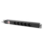 LANBERG NAPÁJECÍ DISTRIBUČNÍ JEDNOTKA (PDU) 19" 1U 10A 2M 5X FRANCOUZSKÉ ZÁSUVKY ČERNÁ C14 PDU-05E-0200-IEC-BK