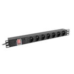 LANBERG NAPÁJECÍ DISTRIBUČNÍ JEDNOTKA (PDU) 19" 1U 10A 2M 7X FRANCOUZSKÉ ZÁSUVKY ČERNÁ C14 PDU-07E-0200-IEC-BK