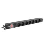 LANBERG NAPÁJECÍ DISTRIBUČNÍ JEDNOTKA (PDU) 19" 1U 10A 2M 7X SCHUKO ZÁSUVKY ČERNÁ C14 PDU-07F-0200-IEC-BK