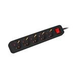 LANBERG NAPÁJECÍ LIŠTA 3M 5X SCHUKO ZÁSUVKY S VYPÍNAČEM KVALITNÍ MĚDĚNÝ KABEL ČERNÝ PS1-05F-0300-BK