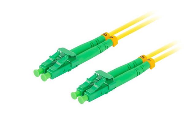 LANBERG optický patch cord SM LC/APC-LC/APC duplex 10m LSZH G657A1 průměr 3mm, barva žlutá FO-LALA-SD11-0100-YE