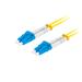 LANBERG optický patch cord SM LC/UPC-LC/UPC duplex 2m LSZH G657A1 průměr 3mm, barva žlutá FO-LULU-SD11-0020-YE
