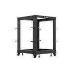 LANBERG OTEVŘENÝ RACK 15U 19" 600X600-1100 NASTAVITELNÝ ČERNÝ OR01-6115-B