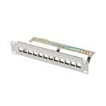 LANBERG PATCH PANEL 12 PORTŮ 1U 10" FTP PRO MODULY KEYSTONE ŠEDÝ V2 PPKS-9212-S