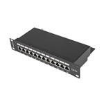 Lanberg PATCH PANEL 12PORT 1U 10" CAT.5E FTP WITH CABLE ORGANIZER SHIELDED BLACK PPF5-9012-B