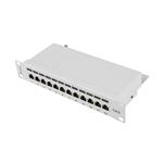 Lanberg PATCH PANEL 12PORT 1U 10" CAT.6 FTP WITH CABLE ORGANIZER SHIELDED GREY PPF6-9012-S