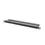 Lanberg PATCH PANEL 24 PORT 0.5U 19" CAT.5E UTP WITH CABLE ORGANIZER BLACK PPU5-0024-B