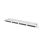 Lanberg PATCH PANEL 24 PORT 0.5U 19" CAT.6 UTP WITH CABLE ORGANIZER GREY PPU6-0024-S