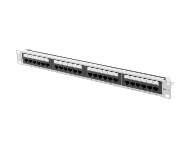 Lanberg PATCH PANEL 24 PORT 1U 19" CAT.6A UTP GREY PPUA-1024-S