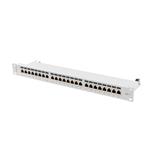 Lanberg PATCH PANEL 24 PORT 1U 19" CAT.7 FTP WITH CABLE ORGANIZER SHIELDED GREY PPS7-1024-S