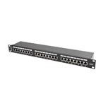 LANBERG PATCH PANEL 24 PORTŮ 1U 19" CAT.6 FTP STÍNĚNÝ ČERNÝ PPS6-1024-B